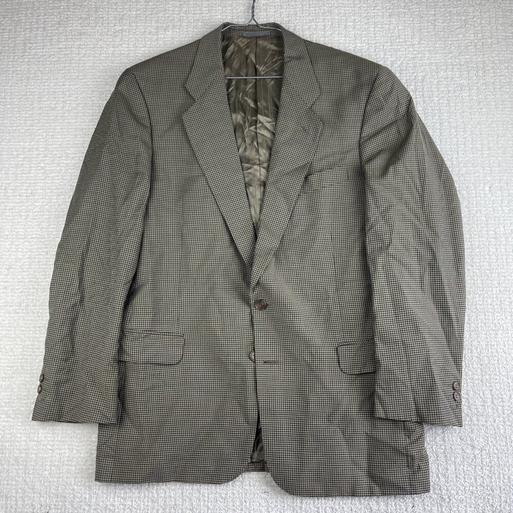 Vintage Jaeger Blazer 52L Plaid 100% Wool Made In Great Britain
